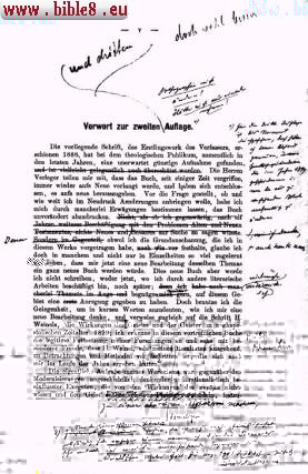 Vorwort für die dritte, unveränderte Auflage von Hermann Gunkels Die Wirkungen des heiligen Geistes, nach der populären Anschauung der apostolischen Zeit und nach der Lehre des Apostels Paulus, Gköttingen 1909 (1. Aufl. 1888), mit eigenhändigen Korrekturen Gunkels. Die Bemerkungen von Hermann Gunkel