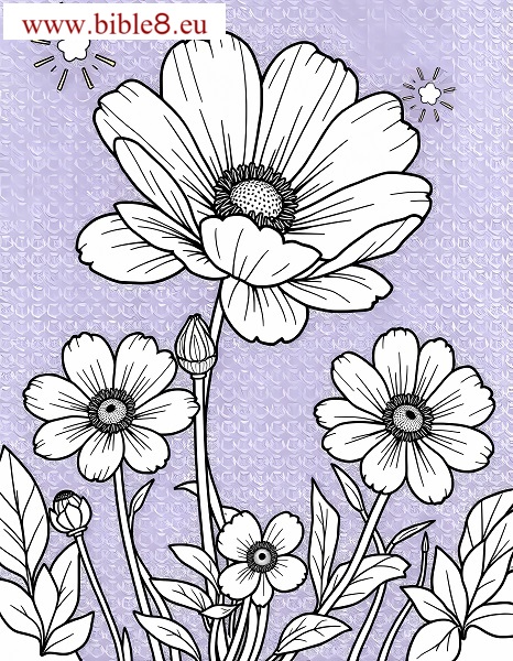 Coloring Page: Bright red poppies.