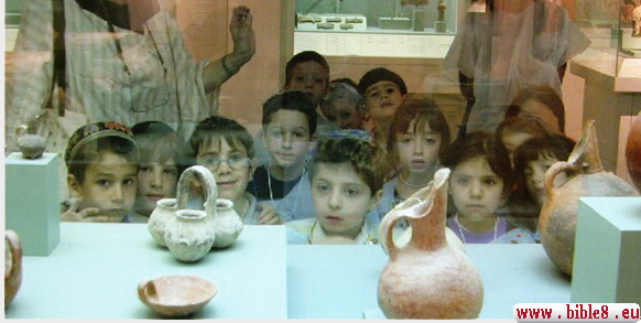Kindergarten excursion to the Museum of the History of Israel in Jerusalem. Israeli children are being told the history of their ancestors