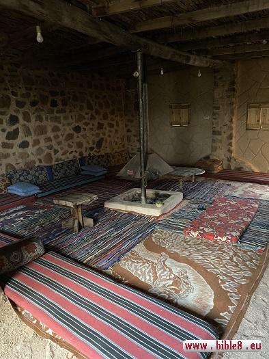 Room in a Bedouin house on the Sinai Peninsula, near the historic sites where the Israelites once wandered for 40 years.